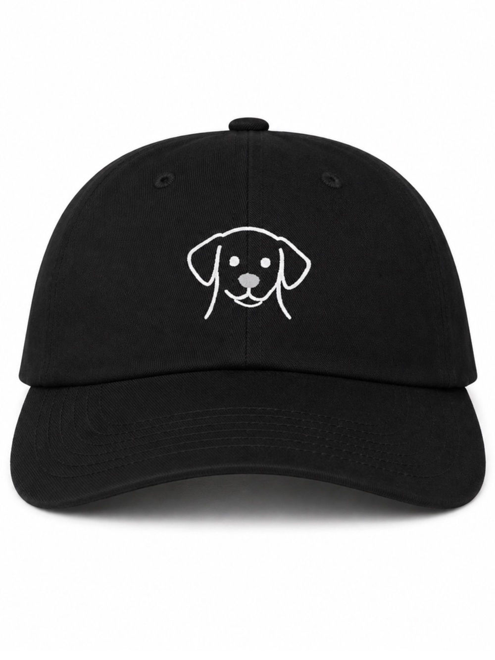 🐶Black Dog Embroidered Hat Minimalist Puppy Baseball Cap Adjustable Unisex Cute!